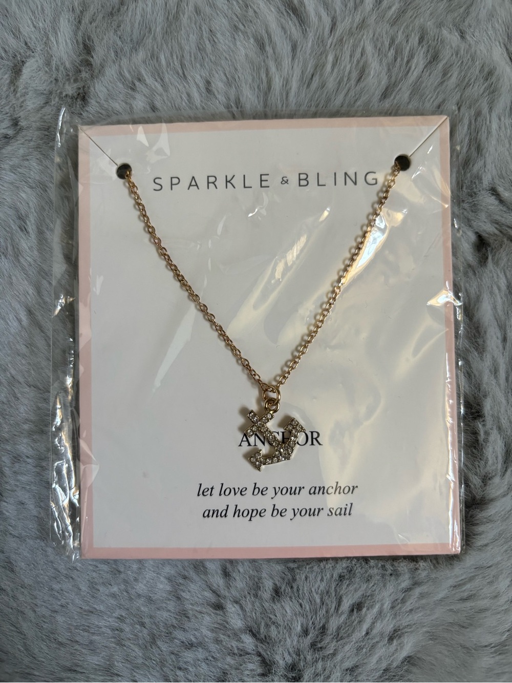 Sparkle and bling anchor necklace